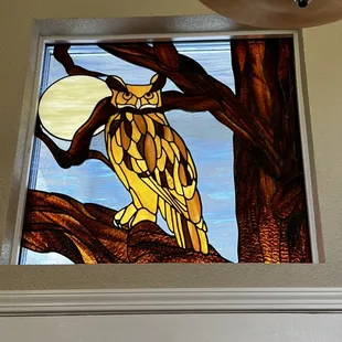 Stained glass owl