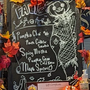 Fall menu