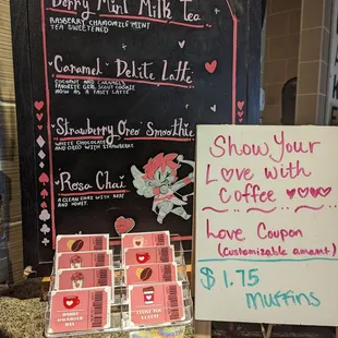 Valentine menu