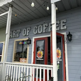 Outside of the coffee shop