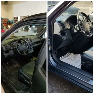 Before and after photo of our interior work. We enjoy a challenge.