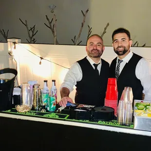 Bar set up brought you, if requested.