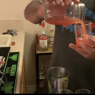 Basil watermelon cordial