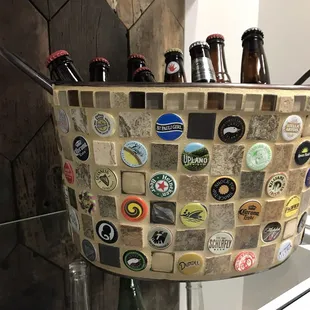 Local artist Nancy Keating made this cool ice bucket!