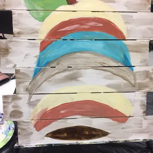 Fruits of the Spirit paint class. Instructor is great, fun class of people all giving it a try together!