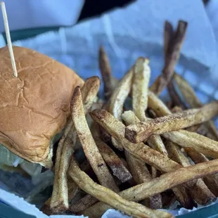 Burger with fries