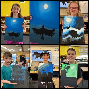 Monochromatic silhouette paintings!