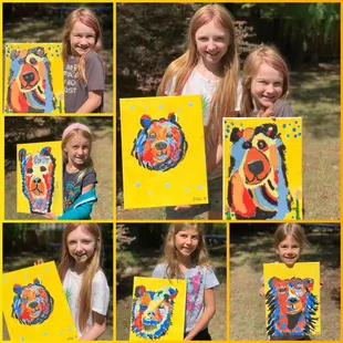 Tony Herbst inspired colorful bear paintings!