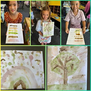 Student made paint creations! Mustard, strawberries, spinach, dirt and more!
