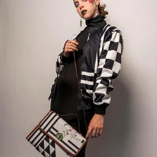 Indy 500 bomber jacket &amp; handbag
