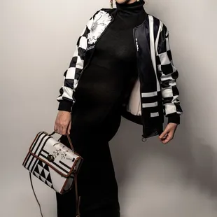 Indy 500 bomber jacket &amp; handbag