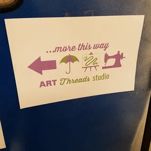 Look for this doorway sign inside Indy Artsy