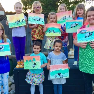 New and fun techniques at Kids Art Lesson!