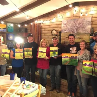 Couple paint night...the guys really get into it!