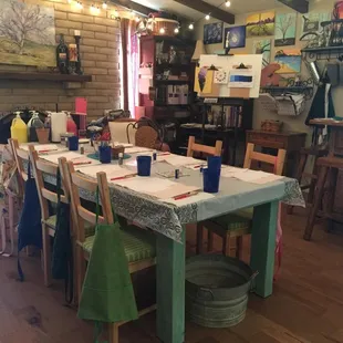 All setup for Kids Group Art Lesson!