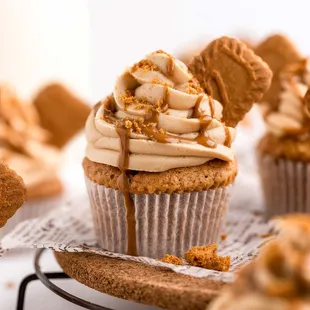 a close up of a cupcake