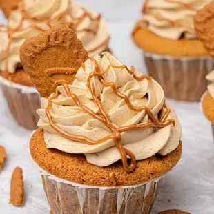 a close up of a cupcake