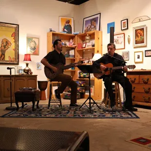 Artist Pablo Helguera with Musician Carlos Rodriguez in Librería Donceles