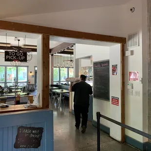 the entrance to the restaurant