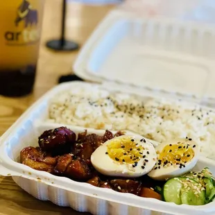 Teriyaki Don and Passion Green Tea