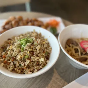Applewood Bacon Fried Rice Bowl, Beef Udon Bowl