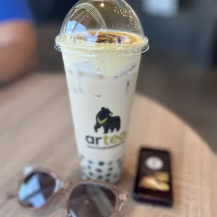 Creme Brulee Milk Tea with boba