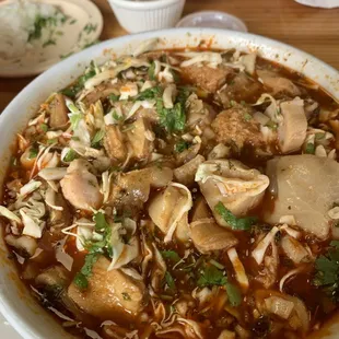 Menudo with all the trimmings