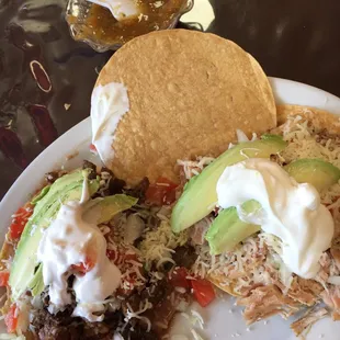 Carne Asada &amp; Chicken Tostadas.