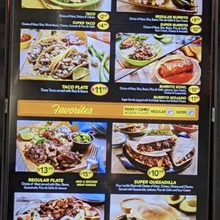 Taqueria Menu