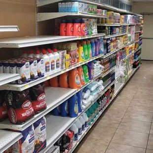 empty shelves in a grocery store