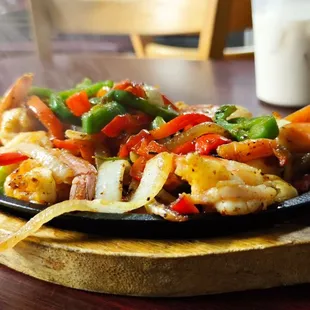 Shrimp fajitas