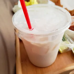Large Horchata. A white cup of heaven and cinnamon. Mmmmm.... more please