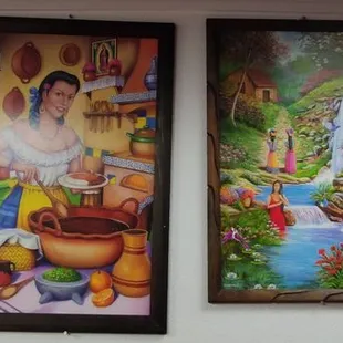 Artwork in restaurant