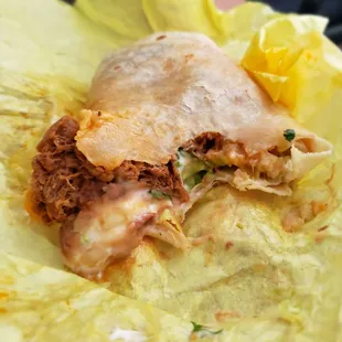 Garbage burrito with shredded beef. Oh my stars! Pure deliciousness for any time of day