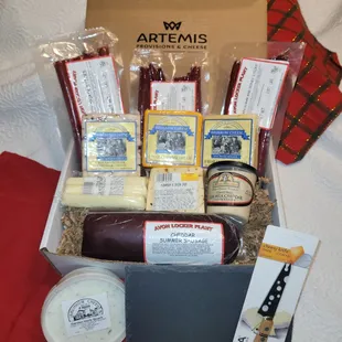 a variety of cheeses