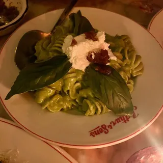 Fusilli alla Pesto with Old Fashioned Ricotta