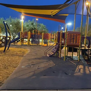 Playground at night