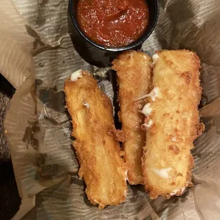 Cheese sticks after we ate like 3 of them