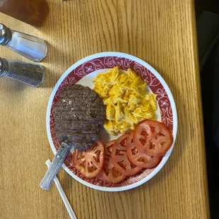 Hamburger and eggs