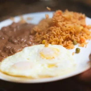 Egg and rice and beans