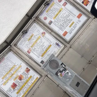 an overhead view of a parking meter