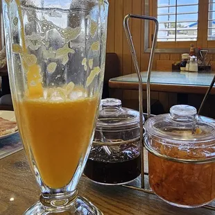 Fresh OJ and those marmalades are delicious