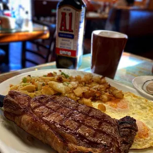 Steak and eggs