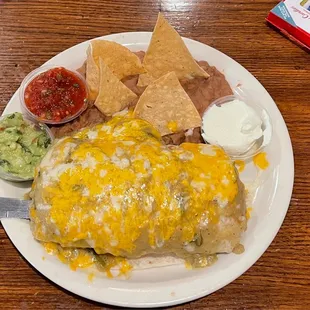 Chorizo breakfast burrito! So huge and so good!