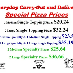 23 Everyday Carry-out and Delivery Special menu