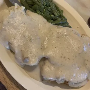 Open faced turkey with country gravy
