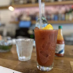 a bloody drink on a table