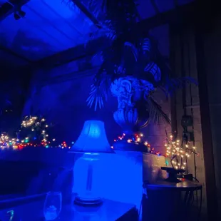 Patio at night
