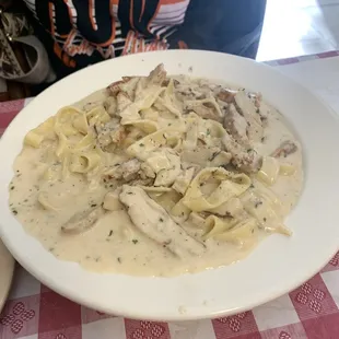 Chicken Alfredo !! My daughter loved it.