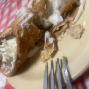 Cannoli after I ravaged its tasty sweet perfection !!!